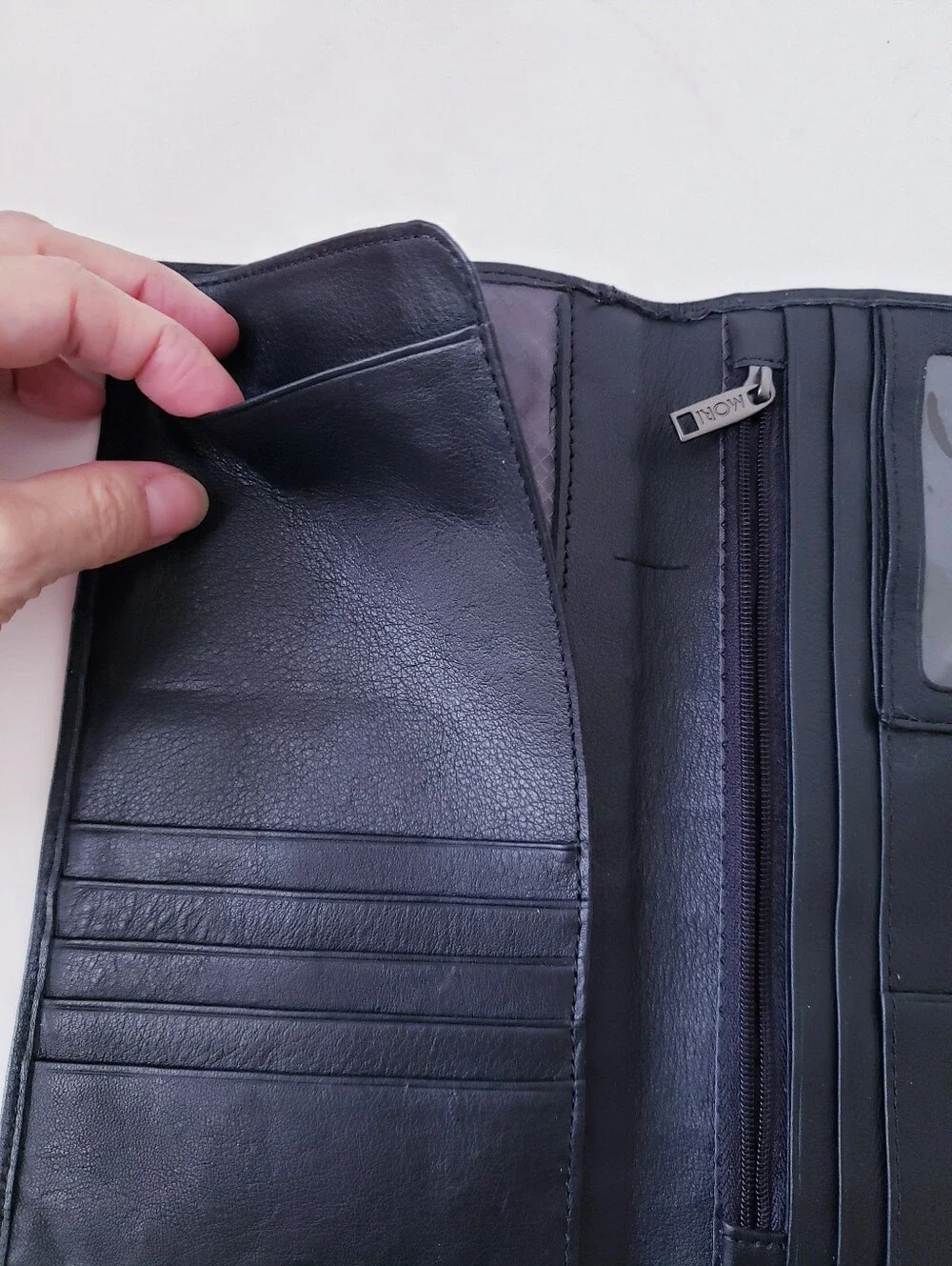 Vintage Mori Black Leather Large Travel Wallet